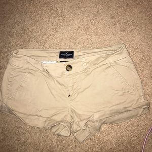 Tan American Eagle “shortie” shorts NWOT